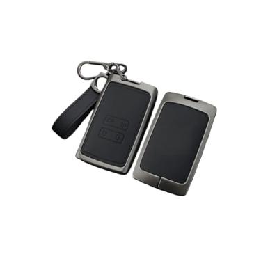 Imagem de Liga De Zinco Caso Chave Do Carro Capa Titular Escudo Fob Protetor Accessoy Compatível Com Dacia Logan Sandero Espanador Lodgy Primavera Renault Clio(B-black keyring)