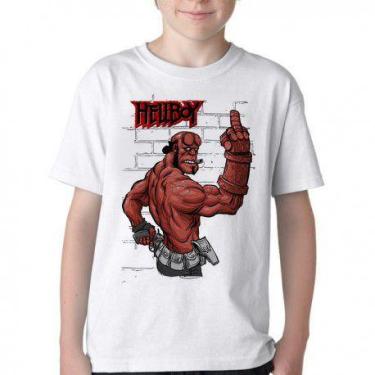 Imagem de Camiseta Infantil ou adulto HellBoy dedo Blusa Criança todos tamanhos,