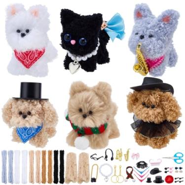 Imagem de FREEBLOSS Conjunto de 10 limpadores de cachimbo kit de artesanato para cães e gatos conjunto de hastes grossas de chenille para suprimentos de artesanato com instruções para iniciantes