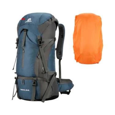 Imagem de Mochila De Camping Masculina De Nylon 70L Com Capa De Chuva, Bolsa De 