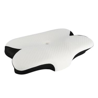Imagem de Almofada de pescoço cervical para alívio da dor no pescoço e dormir, travesseiro ergonômico de espuma viscoelástica com fronha respirável, travesseiro de suporte de pescoço para dorminhocos laterais
