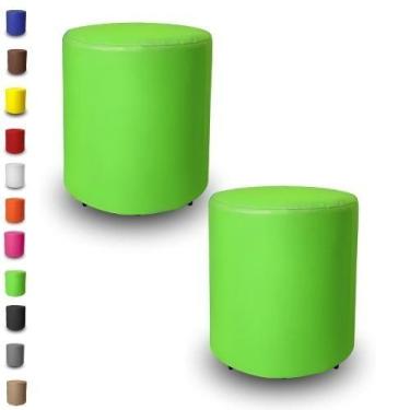 Imagem de Kit 2 Puffs Banqueta Redondo Decorativo Banquinho Para Sala - Mercadão