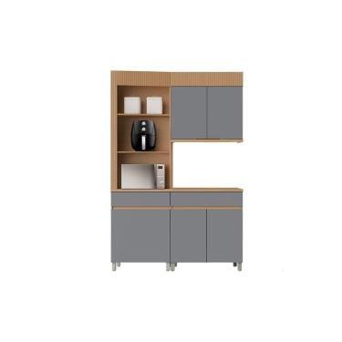 Imagem de Cozinha Modulada Nesher Realeza 3 Peças CZ107 Carvalho/Titânio