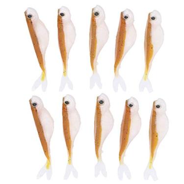 Imagem de Isca de pesca de silicone macio, 2 conjuntos de isca artificial portátil de simulação artificial de cor dupla para entusiastas da pesca ao ar livre, 12cm, 4,7 polegadas, 10 peças (10#)
