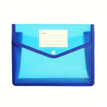 Imagem de Organizador de arquivos A4 sacos transparentes de armazenamento e organização pastas de sacos de armazenamento de arquivos, com etiquetas materiais de escritório (azul)