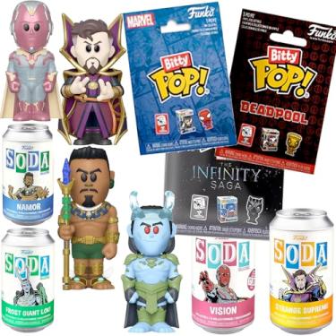 Imagem de Deadpool Marvel Pop! Figure Spider-Man Bitty Pool Mini with Character Avengers Infinity + Hero Doctor Strange + Namor/Vision/Loki Soda Items