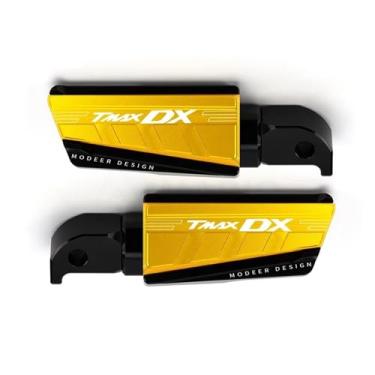 Imagem de Anti-derrapante Pedais traseiros de alumínio para descanso pé, para tmax530 tmax 530 dx sx 2017 2018 2019 cnc(Gold TMAXDX B)