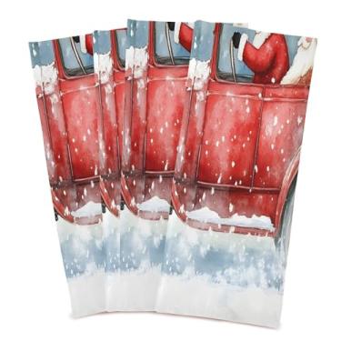 Imagem de xigua Conjunto de 6 toalhas de prato de cozinha para carro vintage vermelho antigo, macias e altamente absorventes de secagem rápida para limpeza de pratos e limpeza à mão, 71 x 45 cm