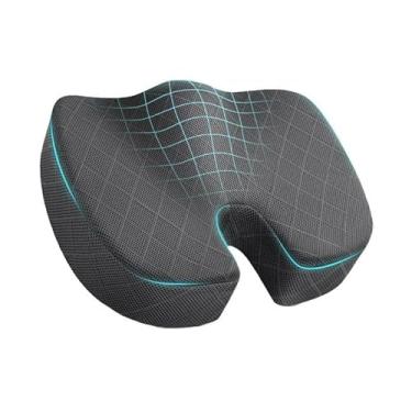 Imagem de Almofada Ergonômica para Cadeira Home Office - Corretor de Postura Lumbar, Travesseiro de Apoio, Confortável e Durável para Trabalho Prolongado (Cinzas)