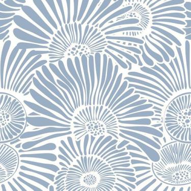 Imagem de FUKU MON Papel de parede autoadesivo removível para cobertura de quarto de 40 cm x 394 cm Papel de parede de contato azul e branco papel de parede geométrico autoadesivo removível para cobertura de