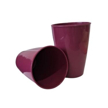 Imagem de Kit Copos Plásticos Reutilizáveis 350ml Econômicos | Copo Colorido para Festas, Churrasco e Eventos(20,BORDÔ)