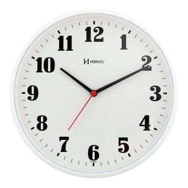 Imagem de Relogio de parede herweg 6126-021 branco, BRANCO