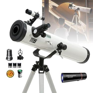 Imagem de TelescóPio AstronôMico 875X - Abertura Ampla De 114Mm, TelescóPio De Zoom Profissional - 3 Oculares + Extensor 1,5X/5X, VisãO Noturna Hd - CéU Profundo/VisãO De Estrelas/Lua