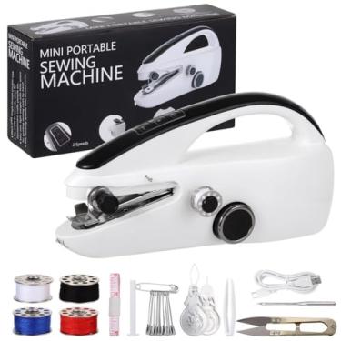 Imagem de Máquina de costura portátil, mini máquina de costura, fácil de usar e ponto rápido adequado para iniciantes