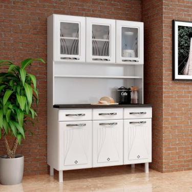 Imagem de Armário De Cozinha De Aço Kit Triplo Telasul Star New Branco