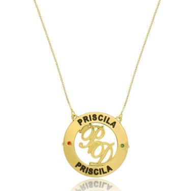 Imagem de Colar Mandala Circunferencial Com Nomes E Iniciais No Meio