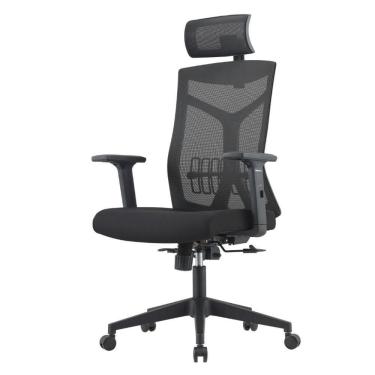 Imagem de Cadeira Escritório Nr-17 Lugano Presidente C- Braços Fratini Encosto Tela Mesh Preta Base Rodízio