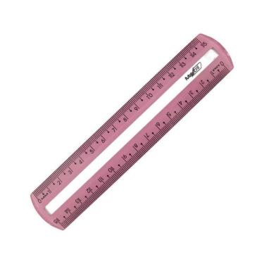 Imagem de Régua 15cm Guia De Leitura Maxcril Rosa