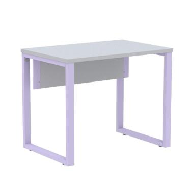 Imagem de Mesa Escritório P25 Tub Pandin 90 Cm (larg) Tampo Mdp Cinza Pé Aço Tubular Lilás