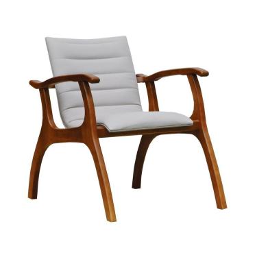 Imagem de Poltrona Cancun Estrutura Madeira Maciça Encosto E Assento Anatômico Amêndoa/bege