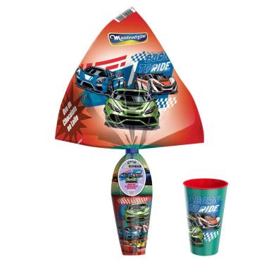 Imagem de Ovo de Páscoa Montevérgine Carros Born To Ride Chocolate Ao Leite com Copo 80g