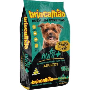 Imagem de Ração Cães Brincalhão Mini Bits Nutri + Adultos Frango e Carne 15kg