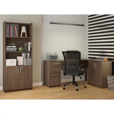 Imagem de Conjunto Escritório 2 Peças Mesa De Canto Em L E Armário