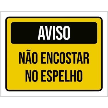 Imagem de Kit 10 Placa Acm Atenção Não Encostar Espelho 18X23 - Sinalizo