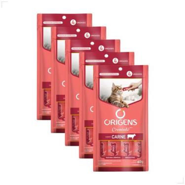 Imagem de Kit 5 Petisco Origens Para Gatos Creminho 60g Sabor:Carne - Origins, C