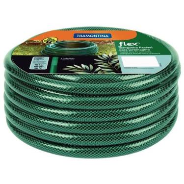 Imagem de Mangueira Flex Tramontina Verde em PVC 3 Camadas 15 m com Engate Rosqu