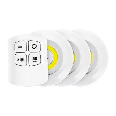 Imagem de Kit 3 Lâmpadas Luminária Led Spot Sem Fio Controle Remoto - Luatek