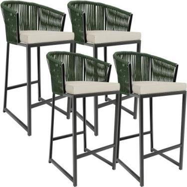 Imagem de Kit 04 Banqueta Para Área Gourmet Cozinha Varanda D04 Verde - LYAM DEC