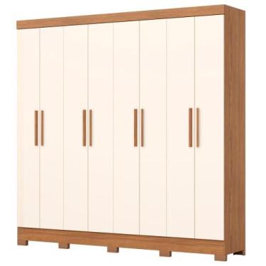 Imagem de Guarda Roupa Casal 8 Portas 4 Gavetas 216 cm B51 Briz, Nature Off Whit