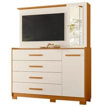 Imagem de Cômoda Ilhabela com Painel para Tv 4 Gavetas 2 Portas e Espelho Albatr