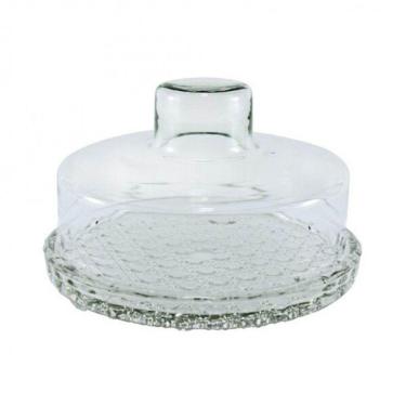 Imagem de Queijeira Vidro Base Decorada Colonial Grande 20Cm - Mistral