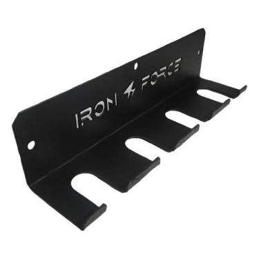 Imagem de Suporte Para 04 Barras de Parede Musculação Iron Force Cor:Preto, Pret