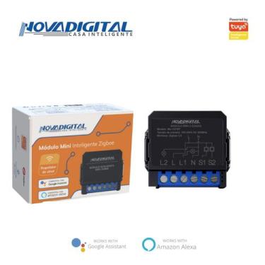 Imagem de Interruptor mini relé Inteligente Zigbee 2 Canais Tuya Smart Life Alex