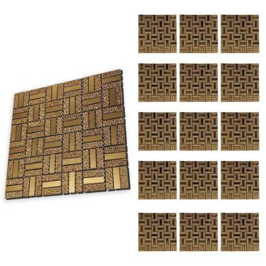 Imagem de Pastilha De Vidro Adesiva Kit 15 Uni Parede Banheiro Cozinha Sala Decorativa Moderna Reforma Requintado Facil Aplicacao