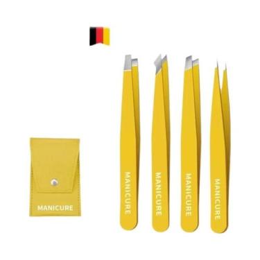 Imagem de Pinça De Sobrancelha Inclinada De Aço Inoxidável Colorida Para Remoção