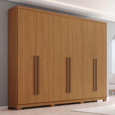 Imagem de Guarda-Roupa Casal New Jade 6 Portas 3 Gavetas Cinamomo - Henn, Marrom