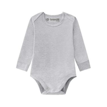 Imagem de Body básico bebê unissex de cotton Brandili Baby-CINZA, G, Cinza