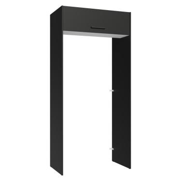 Imagem de Porta-Geladeira 103 cm 1 Porta Basculante Preto/Branco/Preto Agata Madesa