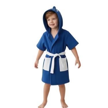 Imagem de Toalha Roupão Infantil Bebe Criança Piscina Capuz Bichinho