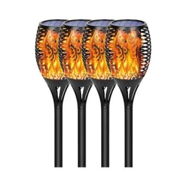 Imagem de Lanterna Solar Com Efeito De Chama 12/33/96 LEDs À Prova d'Água Para J