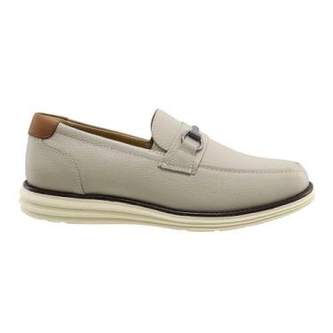 Imagem de Sapato Casual Esporte Fino Masculino Couro Gelo Art Nobre - 3223, Gelo