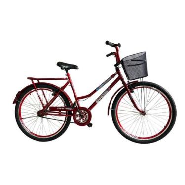 Imagem de Bicicleta Aro 26 Rolamentada Urbana Retro C/ Cestinha Rodas Aluminio A