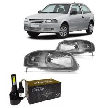 Imagem de Par farol gol parati saveiro g4 mascara cromada e super led - BBS BIBA