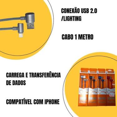 Imagem de Cabo USB Para iPhone Celular Carga Rápida 2A Le-835L - Lelong, Vermelh