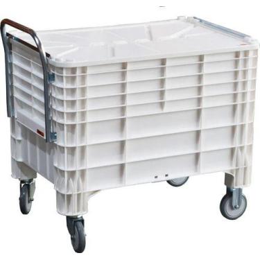 Imagem de Carro 1030 Branco Caixa Lixeira Conteiner 372 Litros - Higipack