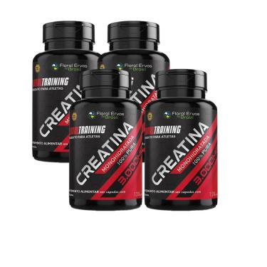 Imagem de Kit 4x Creatina Pura Monohidratada 3000mg 4x120 cps Floral-Unissex